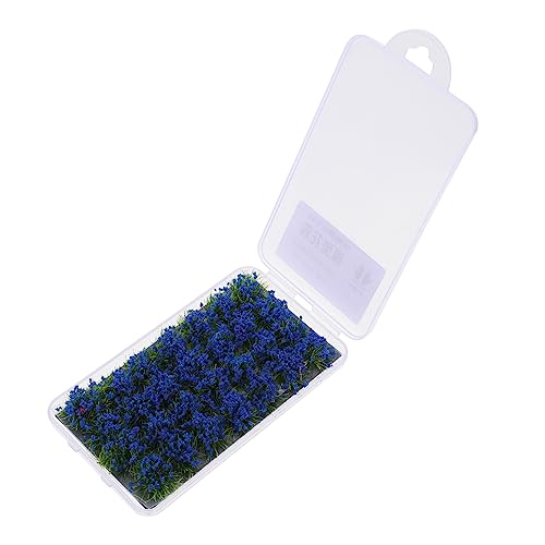 jojofuny Miniaturgras DIY Landschaftsdekor Für Modelleisenbahn Und Miniaturgärten Statisches Gras Für Sandtisch Feegarten Modellbau Diorama Blaue Blüten von jojofuny