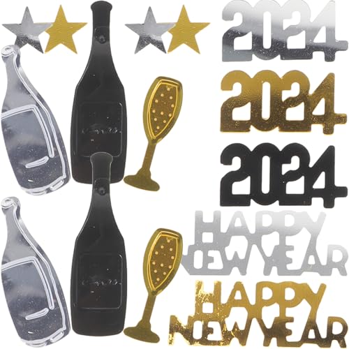 jojofuny Multifunktionales Neujahrs-konfetti in Schwarz Gold Silber Tischdeko Streudeko für Silvesterparty Scrapbooking und Partydekoration für Festliche Neujahrsfeiern jojofuny Multifunktionales Neujahrs-konfetti in Schwarz Gold Silber Tischdeko Streudeko für Silvesterparty Scrapbooking und Partydekoration für Festliche Neujahrsfeiern von jojofuny
