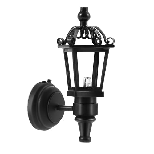 jojofuny Puppenhauslampe 1:12 Led-Wandleuchte, Miniatur-Laterne für DIY-puppenhaus-dekor, Schwarz jojofuny Puppenhauslampe 1:12 Led-Wandleuchte, Miniatur-Laterne für DIY-puppenhaus-dekor, Schwarz von jojofuny