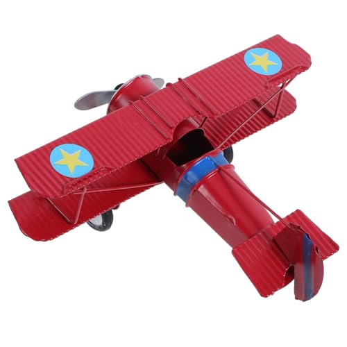 jojofuny Retro Flugzeug Modell Eisen Statue Vintage Flugzeug Ornament Für Home Office Dekoration Rot Exquisite Handwerkskunst Und Langlebig von jojofuny