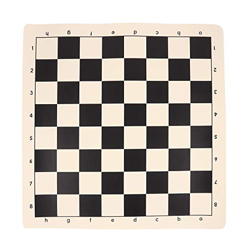 jojofuny Schachbrett Rollbrett Internationale Schachmatte aus Silikon Turnier-Schachbrett Schachunterlage in Schwarz und Weiß von jojofuny
