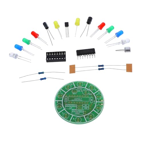 jojofuny Soundaktiviertes DIY Rotierendes Licht Bausatz Farbigem LED Wasserlauf Erscheinung Mikrofon gesteuerte Lichtintensität Sanfte Rotation Elektronik Experiment für Schüler und von jojofuny