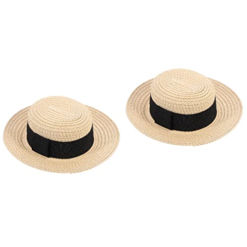 jojofuny Strohhut Spielset Zubehör Strohhut Sombrero Mode Puppe Winziger runder Hut Exquisite Puppe Trendy Hüte Puppe Kleidung Hut Dekor Puppe Kleidung Hut Ornament Hat Spielzeug Sommer von jojofuny
