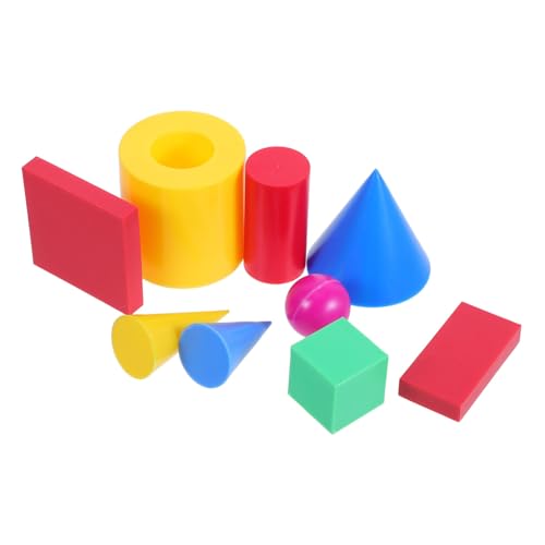 jojofuny Teiliges Geometrische Körper Set aus Kindersicherem Material Würfel Zylinder Kugel Fördert Räumliches und Logisches Lernen für Schule und Zuhause von jojofuny