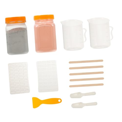 jojofuny Ziegelform Set Baustein Bausatz Zubehör Formen Blöcke Kleine Rote Mini Ziegel Sand Terrakotta Fertiges Tischmaterial Miniatur Werkzeuge Für Kieselgel von jojofuny