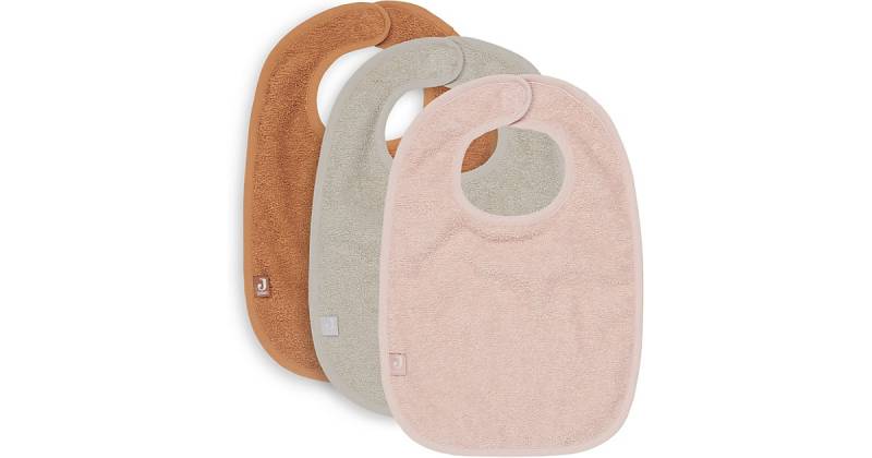 Lätzchen Frottee pale pink/nougat/caramel (3pack) beige von jollein