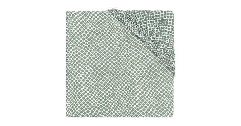 Spannbettlaken Jersey, 60 x 120 cm, Snake ash green hellgrün Gr. 120 x 60 von jollein
