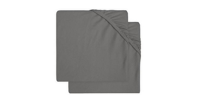 Spannbettlaken Jersey, 75 x 95 cm, Storm grey 2er Set grau von jollein