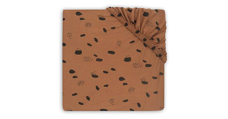 Spannlaken Jersey Laufgittermatratze, 75 x 95 cm, Spot caramel camel  Kinder von jollein