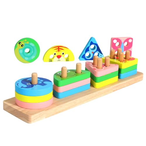 jopiuieo Formsortier- und Stapelspielzeug, Formpassungsspiel für Kinder - Tierthema Holzstapel Matching Toys - Bildungsaktivitätsspiel, sensorischer Stacker, Farberkennungsblöcke für frühes Lernen jopiuieo Formsortier- und Stapelspielzeug, Formpassungsspiel für Kinder - Tierthema Holzstapel Matching Toys - Bildungsaktivitätsspiel, sensorischer Stacker, Farberkennungsblöcke für frühes Lernen von jopiuieo