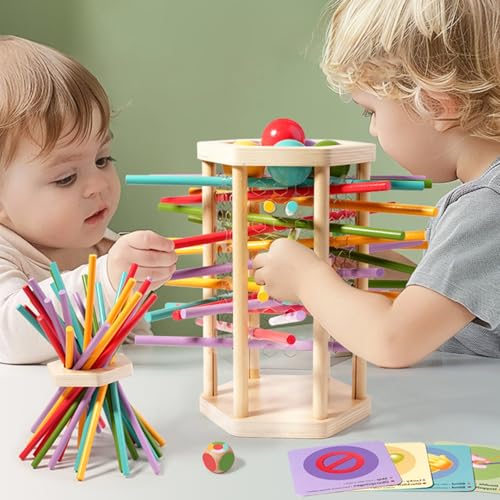 joukares 1Set Holzstock Stick Tower Würfel Spiel mit 35 Sticks 5 Bälle Fine Motor Skills Stick Counting Math Educational Brettspiel Kleinkinder Jungen Mädchen Geschenk Mehrfarbig joukares 1Set Holzstock Stick Tower Würfel Spiel mit 35 Sticks 5 Bälle Fine Motor Skills Stick Counting Math Educational Brettspiel Kleinkinder Jungen Mädchen Geschenk Mehrfarbig von joukares