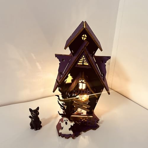 joukares 3D -Holz -Puzzle, DIY Haunted House Kit mit leichtem, Halloween Ghost Festival Model für Erwachsene und Kinder, Skelette und Katzen, gruseliges Tischzentrum, gruselige Partydekoration A joukares 3D -Holz -Puzzle, DIY Haunted House Kit mit leichtem, Halloween Ghost Festival Model für Erwachsene und Kinder, Skelette und Katzen, gruseliges Tischzentrum, gruselige Partydekoration A von joukares