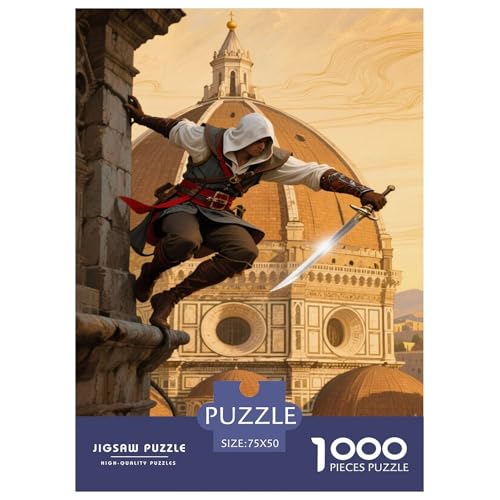 Assassin, der über eine Struktur springt. Assassin. 1000-Teil-Puzzle Für Erwachsene. Puzzles 1000 Teilen. Erzieherische Spiele. Home-Dekoration. 1000pcs Puzzle 1000pcs (75x50cm) von junsuoxiao