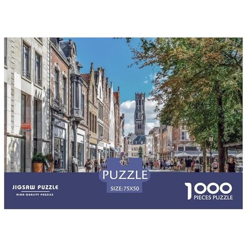Beschäftigte Straße mit Turm in der Ferne. Gebäude Straße. 1000-Teil-Puzzle Für Erwachsene. Puzzles 1000 Teilen. Erzieherische Spiele. Home-Dekoration. 1000pcs Puzzle 1000pcs (75x50cm) von junsuoxiao