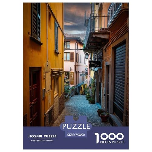 Bunte Gasse mit Weinhaus. Gebäude Straße. 1000-Teil-Puzzle Für Erwachsene. Puzzles 1000 Teilen. Erzieherische Spiele. Home-Dekoration. 1000pcs Puzzle 1000pcs (75x50cm) von junsuoxiao