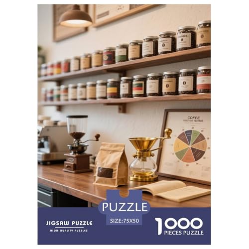 Charmanter Kaffeewinkel mit handwerklichen Details Puzzles 1000-Stück Schwierig Bildungsspielgeschenke Dekoration Zu Hause Poster Landschaft 1000pcs (75x50cm) von junsuoxiao