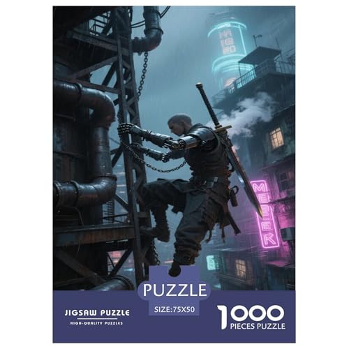 Cyber-Kletterer in der regnerischen Nacht. Krieger. 1000-Teil-Puzzle Für Erwachsene. Puzzles 1000 Teilen. Erzieherische Spiele. Home-Dekoration. 1000pcs Puzzle 1000pcs (75x50cm) von junsuoxiao