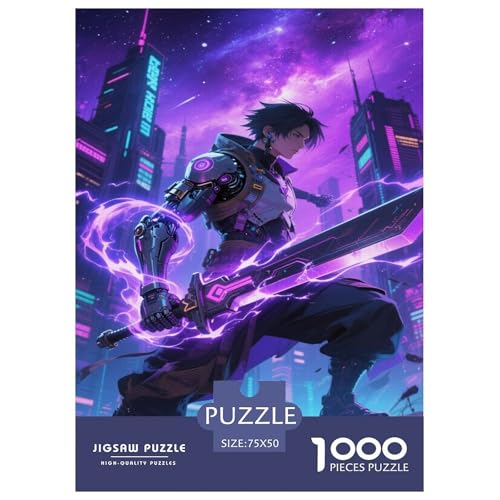 Cyber-Ritter mit Energieschwert. Krieger. 1000-Teil-Puzzle Für Erwachsene. Puzzles 1000 Teilen. Erzieherische Spiele. Home-Dekoration. 1000pcs Puzzle 1000pcs (75x50cm) von junsuoxiao