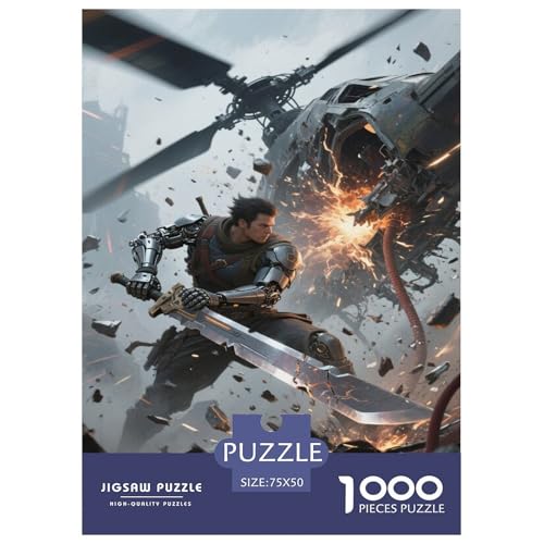 Cyber-Soldat in explosiver Schlacht. Krieger. 1000-Teil-Puzzle Für Erwachsene. Puzzles 1000 Teilen. Erzieherische Spiele. Home-Dekoration. 1000pcs Puzzle 1000pcs (75x50cm) von junsuoxiao