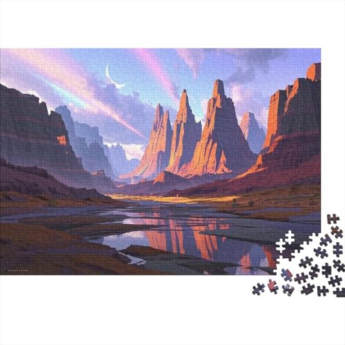Danxia Sehenswürdigkeit Puzzles Für 1000-Stück Schwierig Für Erwachsene Bildungsspiele Dekoration Zu Hause Landschaft Poster Landscape 1000pcs (75x50cm) von junsuoxiao
