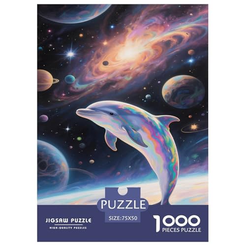Delfins Galaktischer Sprung Kosmischer Spritzer. Gebietete Puzzles. Gehirnvergnügung Puzzle 1000 Teile Puzzle Für Erwachsene 1000pcs (75x50cm) von junsuoxiao
