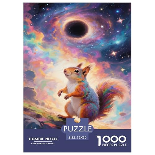 Eichhörnchens Kosmischer Blick Schwarzes Loch Wunder. Gebietete Puzzles. Gehirnvergnügung Puzzle 1000 Teile Puzzle Für Erwachsene 1000pcs (75x50cm) von junsuoxiao
