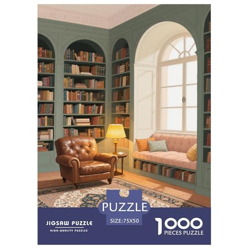 Eleganz Klassische Studie mit literarischem Charme Puzzles 1000-Stück Schwierig Bildungsspielgeschenke Dekorationspuzzles Poster Landschaft 1000pcs (75x50cm) von junsuoxiao