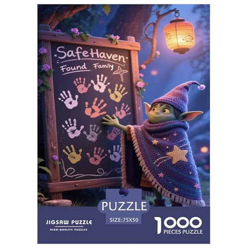 Elf neben Safe Haven Found Family-Tafel Puzzles 1000-Stück Schwierig Bildungsspielgeschenke Dekorationspuzzles Poster Landscape 1000pcs (75x50cm) von junsuoxiao