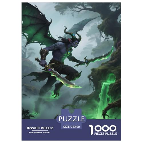 Fantasie-Spiel-inspiriertes Plakat. Demon Jäger. 1000-Teil-Puzzle Für Erwachsene. Puzzles 1000 Teilen. Erzieherische Spiele. Home-Dekoration. 1000pcs Puzzle 1000pcs (75x50cm) von junsuoxiao