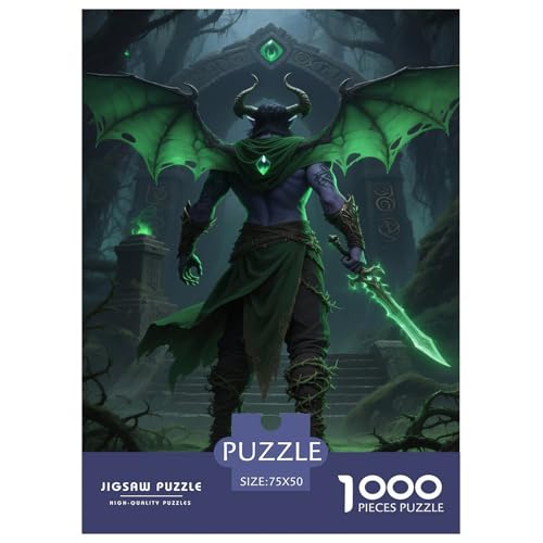 Fantasie-Spiel-inspiriertes Plakat. Demon Jäger. 1000-Teil-Puzzle Für Erwachsene. Puzzles 1000 Teilen. Erzieherische Spiele. Home-Dekoration. 1000pcs Puzzle 1000pcs (75x50cm) von junsuoxiao