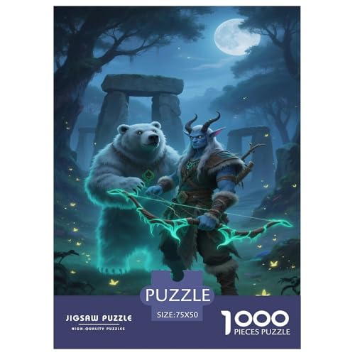 Fantasie-Spiel-inspiriertes Plakat. Jäger. 1000-Teil-Puzzle Für Erwachsene. Puzzles 1000 Teilen. Erzieherische Spiele. Home-Dekoration. 1000pcs Puzzle 1000pcs (75x50cm) von junsuoxiao