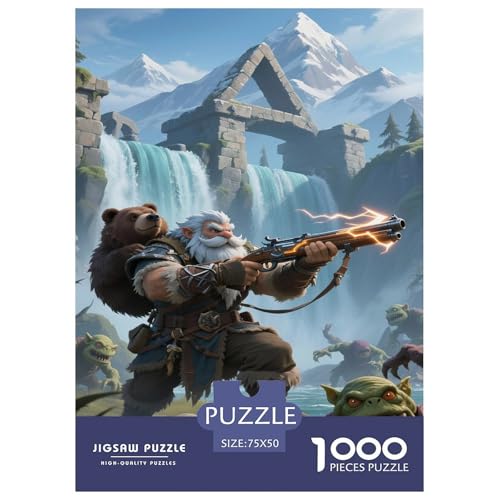 Fantasie-Spiel-inspiriertes Plakat. Jäger. 1000-Teil-Puzzle Für Erwachsene. Puzzles 1000 Teilen. Erzieherische Spiele. Home-Dekoration. 1000pcs Puzzle 1000pcs (75x50cm) von junsuoxiao