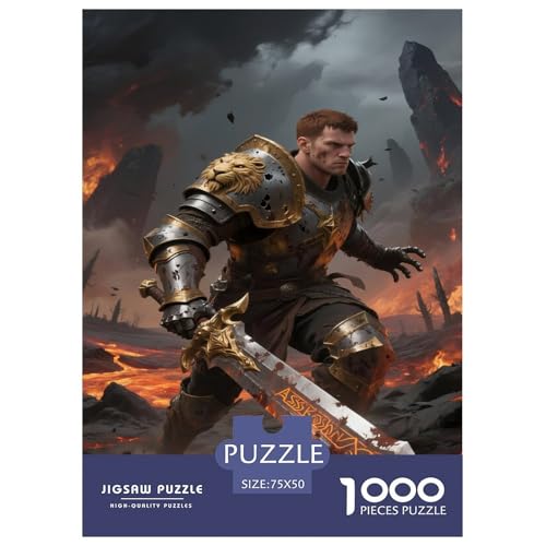Fantasie-Spiel-inspiriertes Plakat. Krieger. 1000-Teil-Puzzle Für Erwachsene. Puzzles 1000 Teilen. Erzieherische Spiele. Home-Dekoration. 1000pcs Puzzle 1000pcs (75x50cm) von junsuoxiao