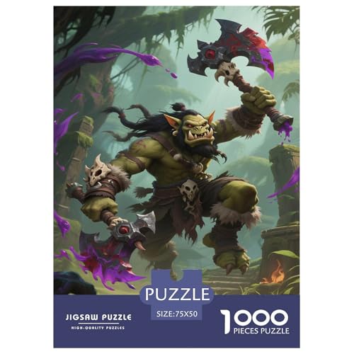 Fantasie-Spiel-inspiriertes Plakat. Krieger. 1000-Teil-Puzzle Für Erwachsene. Puzzles 1000 Teilen. Erzieherische Spiele. Home-Dekoration. 1000pcs Puzzle 1000pcs (75x50cm) von junsuoxiao
