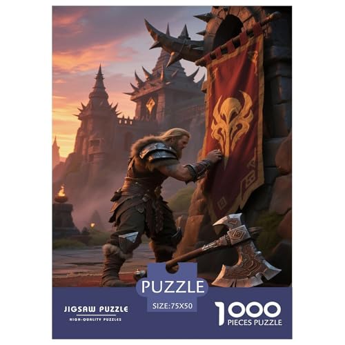 Fantasie-Spiel-inspiriertes Plakat. Krieger. 1000-Teil-Puzzle Für Erwachsene. Puzzles 1000 Teilen. Erzieherische Spiele. Home-Dekoration. 1000pcs Puzzle 1000pcs (75x50cm) von junsuoxiao