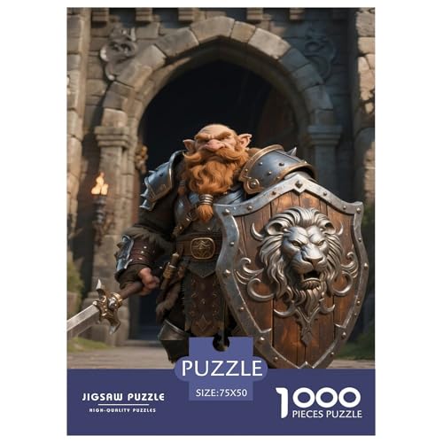 Fantasie-Spiel-inspiriertes Plakat. Krieger. 1000-Teil-Puzzle Für Erwachsene. Puzzles 1000 Teilen. Erzieherische Spiele. Home-Dekoration. 1000pcs Puzzle 1000pcs (75x50cm) von junsuoxiao