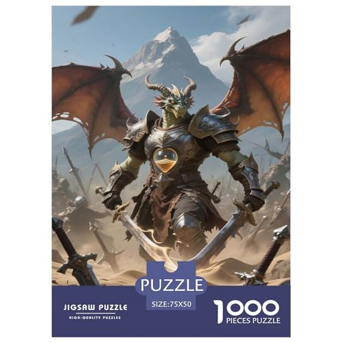 Fantasie-Spiel-inspiriertes Plakat. Krieger. 1000-Teil-Puzzle Für Erwachsene. Puzzles 1000 Teilen. Erzieherische Spiele. Home-Dekoration. 1000pcs Puzzle 1000pcs (75x50cm) von junsuoxiao