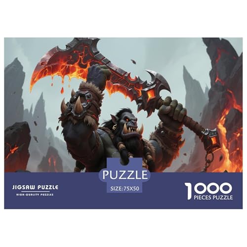 Fantasie-Spiel-inspiriertes Plakat. Krieger. 1000-Teil-Puzzle Für Erwachsene. Puzzles 1000 Teilen. Erzieherische Spiele. Home-Dekoration. 1000pcs Puzzle 1000pcs (75x50cm) von junsuoxiao