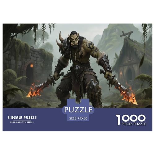 Fantasie-Spiel-inspiriertes Plakat. Krieger. 1000-Teil-Puzzle Für Erwachsene. Puzzles 1000 Teilen. Erzieherische Spiele. Home-Dekoration. 1000pcs Puzzle 1000pcs (75x50cm) von junsuoxiao
