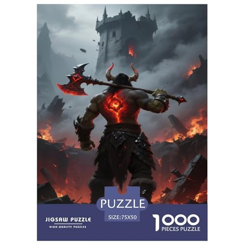Fantasie-Spiel-inspiriertes Plakat. Krieger. 1000-Teil-Puzzle Für Erwachsene. Puzzles 1000 Teilen. Erzieherische Spiele. Home-Dekoration. 1000pcs Puzzle 1000pcs (75x50cm) von junsuoxiao