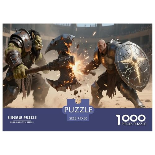 Fantasie-Spiel-inspiriertes Plakat. Krieger. 1000-Teil-Puzzle Für Erwachsene. Puzzles 1000 Teilen. Erzieherische Spiele. Home-Dekoration. 1000pcs Puzzle 1000pcs (75x50cm) von junsuoxiao