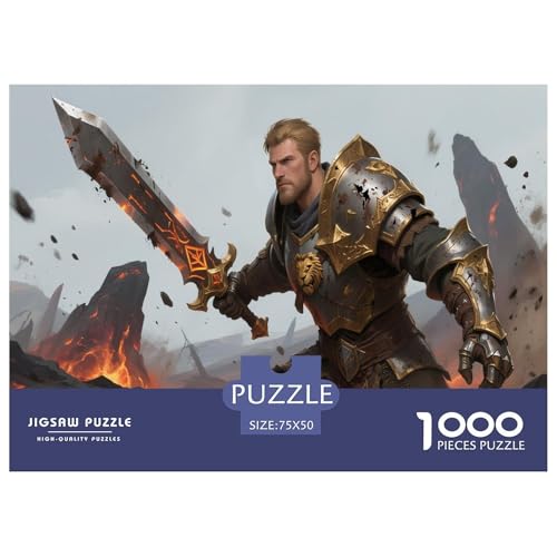 Fantasie-Spiel-inspiriertes Plakat. Krieger. 1000-Teil-Puzzle Für Erwachsene. Puzzles 1000 Teilen. Erzieherische Spiele. Home-Dekoration. 1000pcs Puzzle 1000pcs (75x50cm) von junsuoxiao