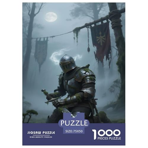 Fantasie-Spiel-inspiriertes Plakat. Krieger. 1000-Teil-Puzzle Für Erwachsene. Puzzles 1000 Teilen. Erzieherische Spiele. Home-Dekoration. 1000pcs Puzzle 1000pcs (75x50cm) von junsuoxiao