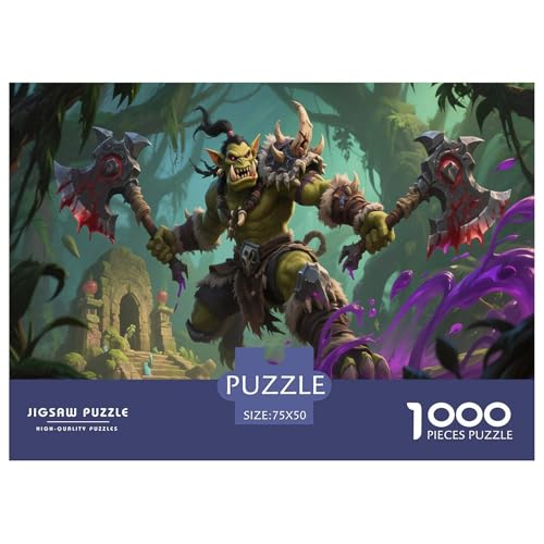 Fantasie-Spiel-inspiriertes Plakat. Krieger. 1000-Teil-Puzzle Für Erwachsene. Puzzles 1000 Teilen. Erzieherische Spiele. Home-Dekoration. 1000pcs Puzzle 1000pcs (75x50cm) von junsuoxiao