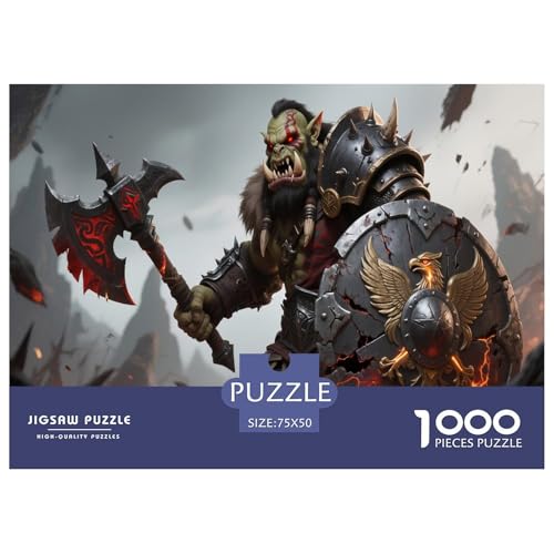 Fantasie-Spiel-inspiriertes Plakat. Krieger. 1000-Teil-Puzzle Für Erwachsene. Puzzles 1000 Teilen. Erzieherische Spiele. Home-Dekoration. 1000pcs Puzzle 1000pcs (75x50cm) von junsuoxiao