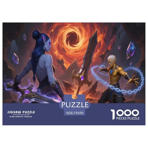 Fantasie-Spiel-inspiriertes Plakat. Mönch. 1000-Teil-Puzzle Für Erwachsene. Puzzles 1000 Teilen. Erzieherische Spiele. Home-Dekoration. 1000pcs Puzzle 1000pcs (75x50cm) von junsuoxiao