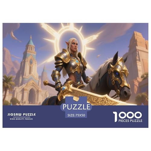 Fantasie-Spiel-inspiriertes Plakat. Paladin. 1000-Teil-Puzzle Für Erwachsene. Puzzles 1000 Teilen. Erzieherische Spiele. Home-Dekoration. 1000pcs Puzzle 1000pcs (75x50cm) von junsuoxiao