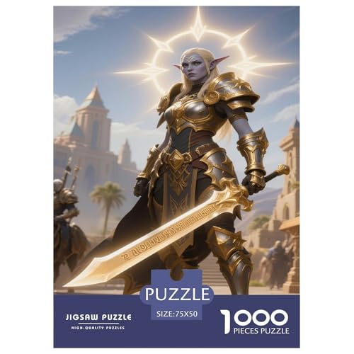 Fantasie-Spiel-inspiriertes Plakat. Paladin. 1000-Teil-Puzzle Für Erwachsene. Puzzles 1000 Teilen. Erzieherische Spiele. Home-Dekoration. 1000pcs Puzzle 1000pcs (75x50cm) von junsuoxiao