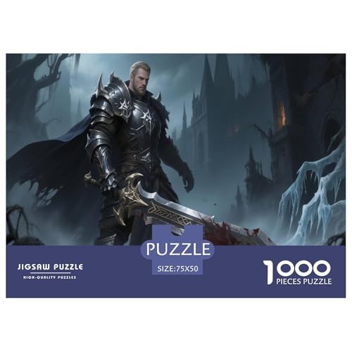 Fantasie-Spiel-inspiriertes Plakat. Todesritter. 1000-Teil-Puzzle Für Erwachsene. Puzzles 1000 Teilen. Erzieherische Spiele. Home-Dekoration. 1000pcs Puzzle 1000pcs (75x50cm) von junsuoxiao