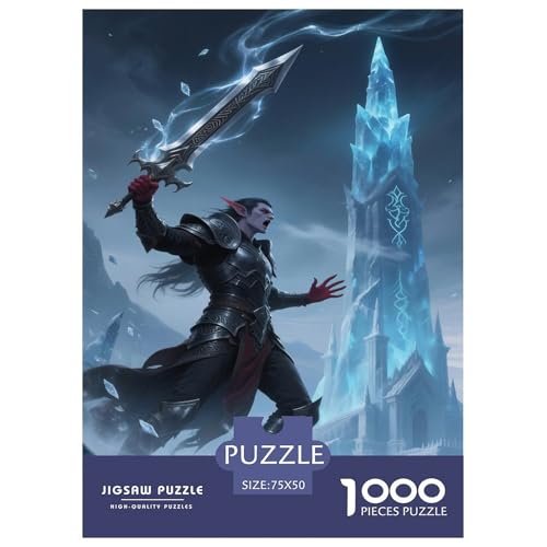 Fantasie-Spiel-inspiriertes Plakat. Todesritter. 1000-Teil-Puzzle Für Erwachsene. Puzzles 1000 Teilen. Erzieherische Spiele. Home-Dekoration. 1000pcs Puzzle 1000pcs (75x50cm) von junsuoxiao